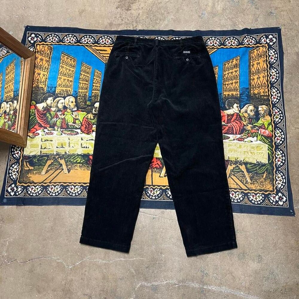 Polo Ralph Lauren corduroy black Andrew pants 100% cotton 36x30 vintage preppy